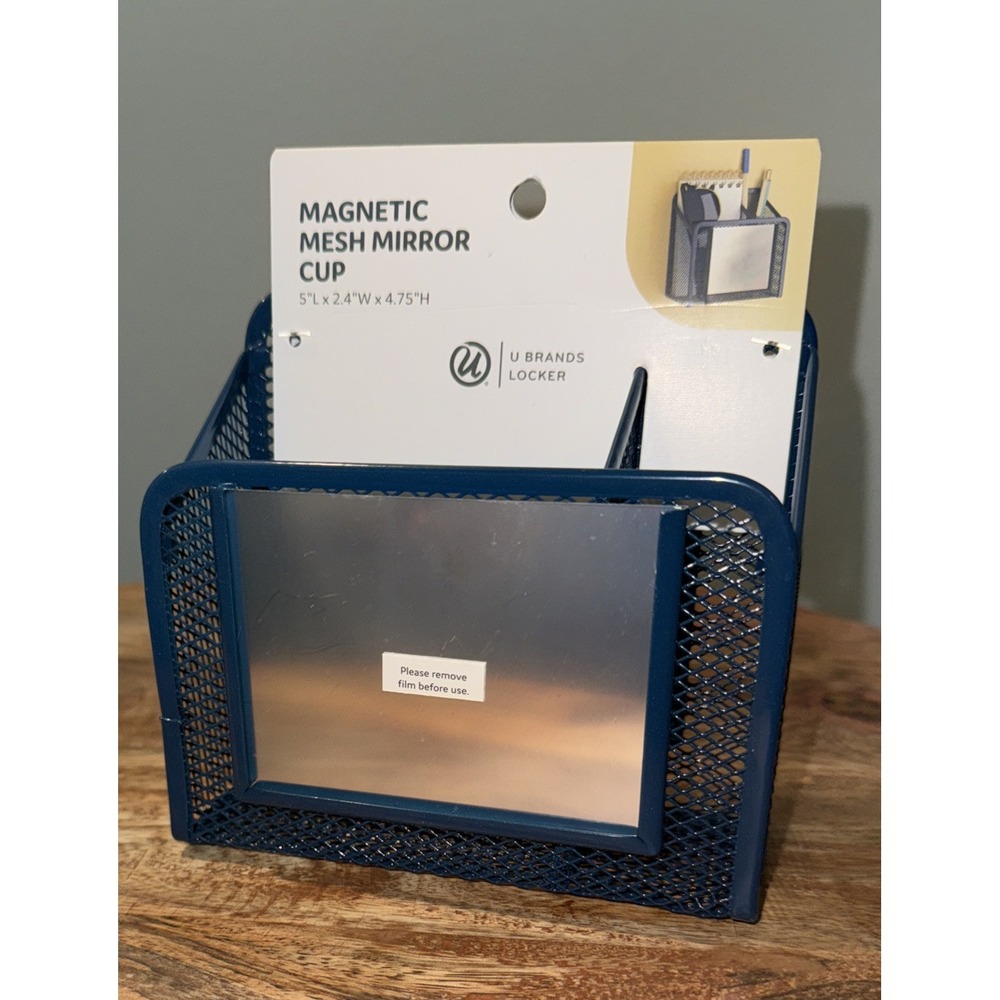 U‎ Brands Magnetic Mesh Mirror Cup, Dark Indigo Color